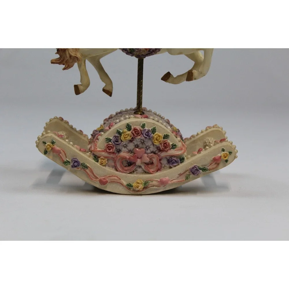 Vintage Rocking Carousel Horse Music Figurine Plays 